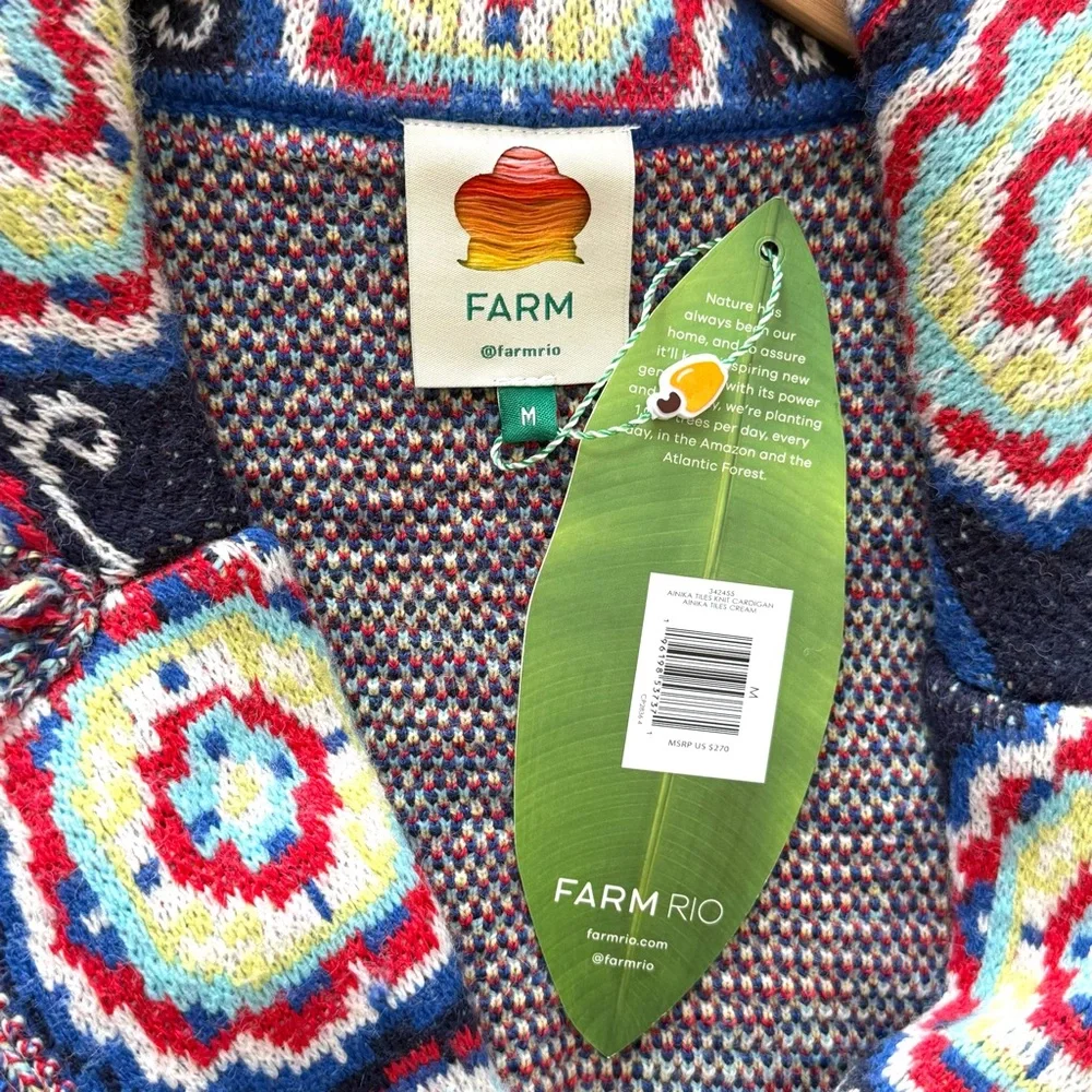 FARM Rio Ainika Knit Cardigan Sweater, Size M, NWT - Picture 15 of 16